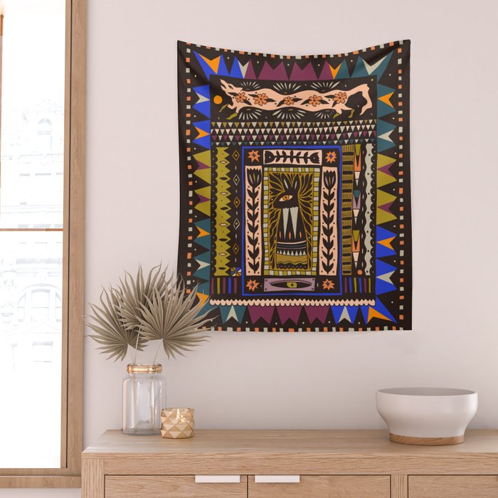 Wolf and The Rabbit Wall Tapestry Gallery Image 2