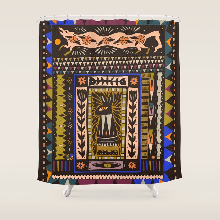 Wolf and The Rabbit Shower Curtain Gallery Image 1