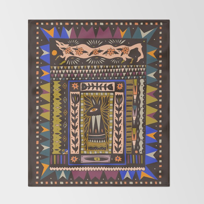 Wolf and The Rabbit Throw Blanket Gallery Image 2