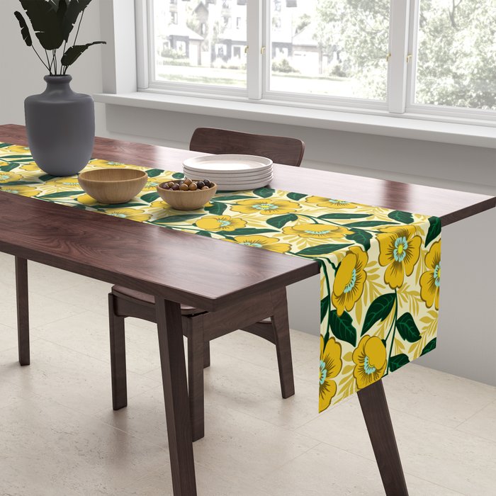 Yellow flower garden Table Runner Gallery Image 2
