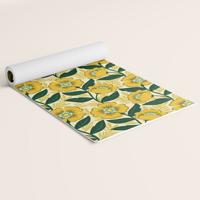 Yellow flower garden Yoga Mat Gallery Image 2