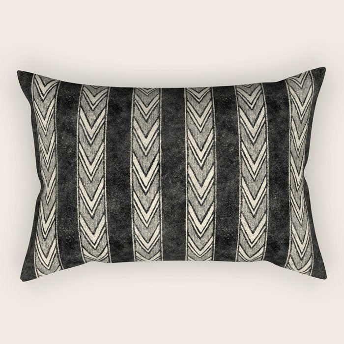Canyon Stripe - black and cream Rectangular Pillow Gallery Image 1