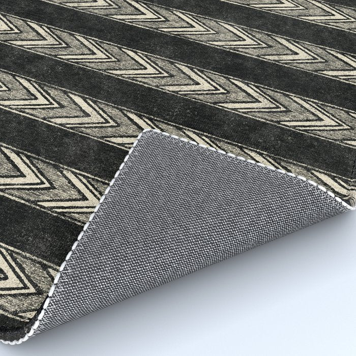 Canyon Stripe - black and cream Rug Gallery Image 4