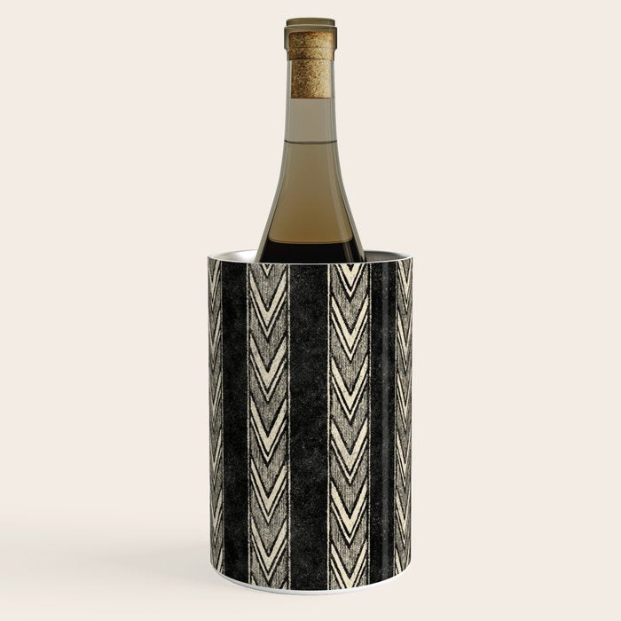Canyon Stripe - black and cream Wine Chiller Gallery Image 1