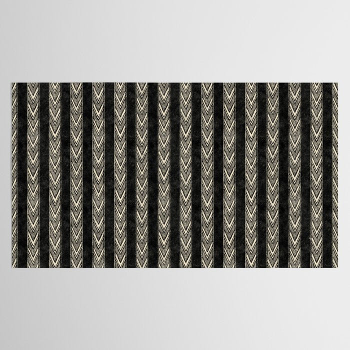 Canyon Stripe - black and cream Tablecloth Gallery Image 2
