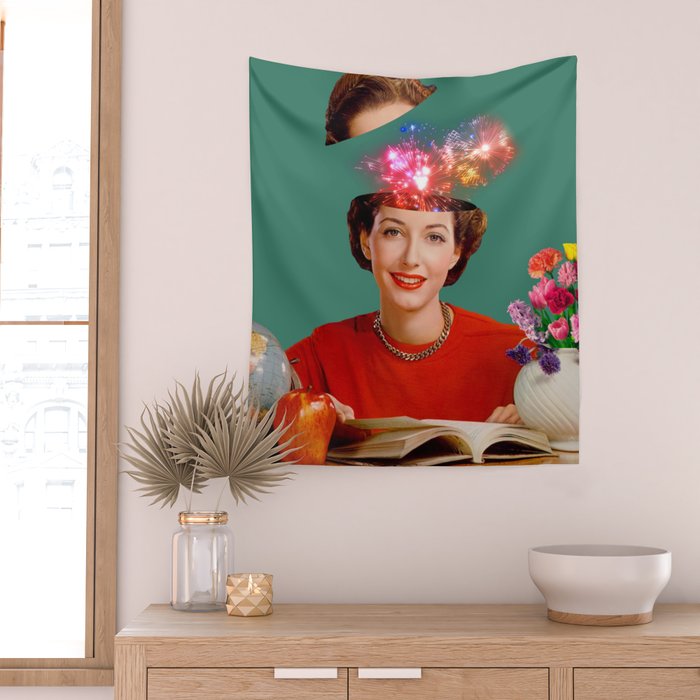 The Reader // Fireworks Wall Tapestry Gallery Image 2