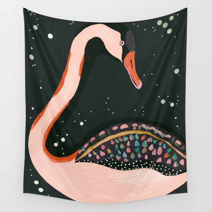 Night Swan Wall Tapestry Gallery Image 4