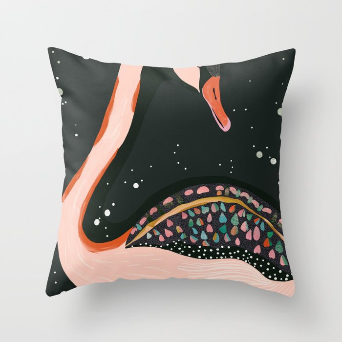 Night Swan Throw Pillow Gallery Image 6