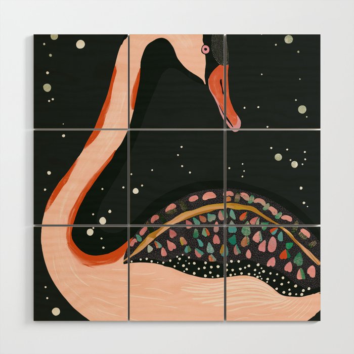 Night Swan Wood Wall Art Gallery Image 1