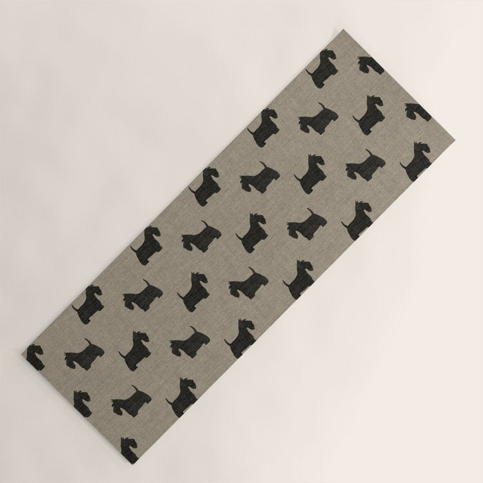 Scottish Terrier | Black Scottie Dog Silhouette Yoga Mat Gallery Image 1