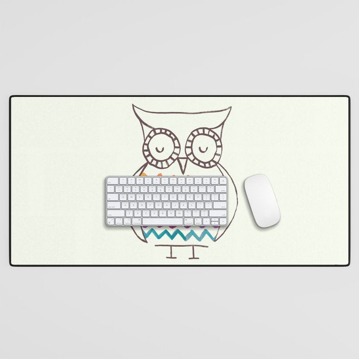 Chevron Owl Desk Mat Gallery Image 1