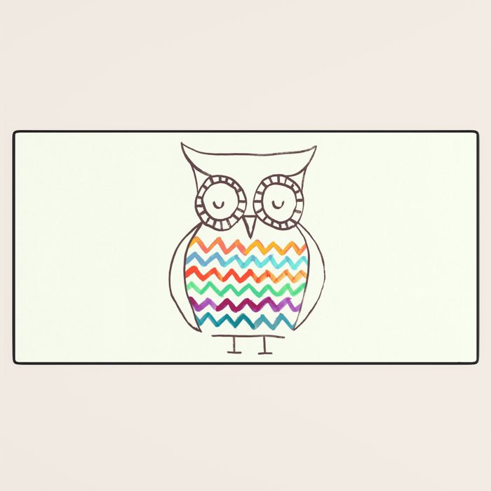 Chevron Owl Desk Mat Gallery Image 3