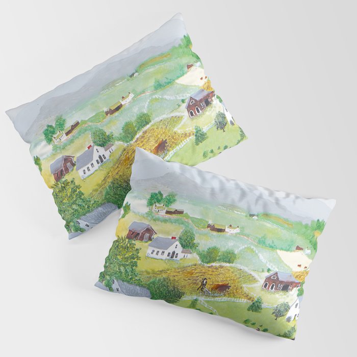 Anna Mary Robertson 'Grandma' Moses Mountains American Folk Art Pillow Sham Gallery Image 1