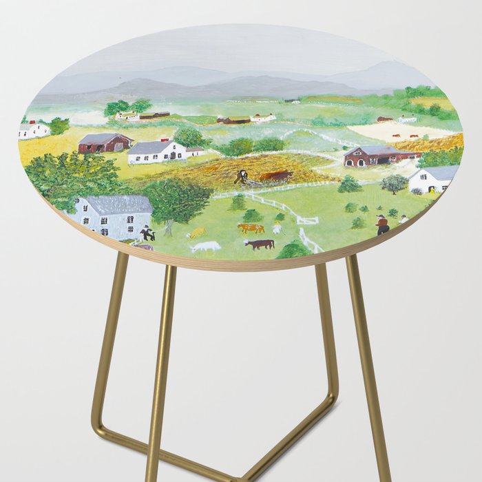 Anna Mary Robertson 'Grandma' Moses Mountains American Folk Art Side Table Gallery Image 2