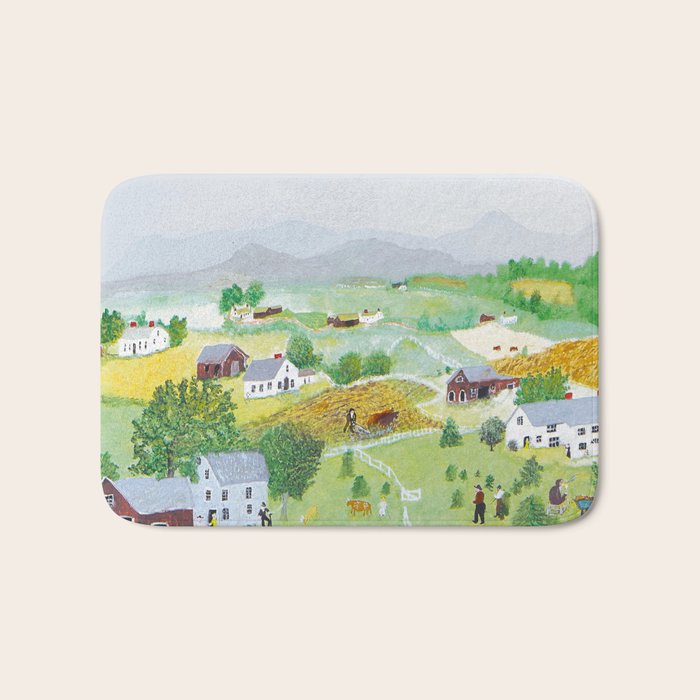 Anna Mary Robertson 'Grandma' Moses Mountains American Folk Art Bath Mat Gallery Image 1