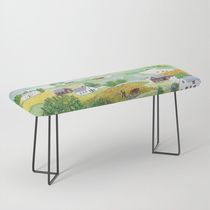 Anna Mary Robertson 'Grandma' Moses Mountains American Folk Art Bench Gallery Image 1