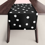 Pink white black watercolor polka dots Table Runner Gallery Image 1