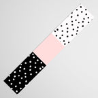 Pink white black watercolor polka dots Table Runner Gallery Image 3