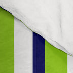 Lime Green Bright Navy Blue and White Vertical Stripes Pattern Comforter Gallery Image 4