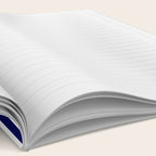 Lime Green Bright Navy Blue and White Vertical Stripes Pattern Notebook Gallery Image 2