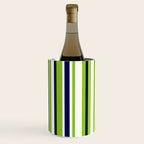Lime Green Bright Navy Blue and White Vertical Stripes Pattern Wine Chiller Gallery Image 3