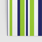 Lime Green Bright Navy Blue and White Vertical Stripes Pattern Poster Gallery Image 3