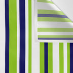 Lime Green Bright Navy Blue and White Vertical Stripes Pattern Wall Tapestry Gallery Image 3
