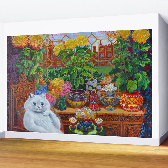'Master of Cat College' Vintage Cat Art by Louis Wain Wall Mural Gallery Image 2