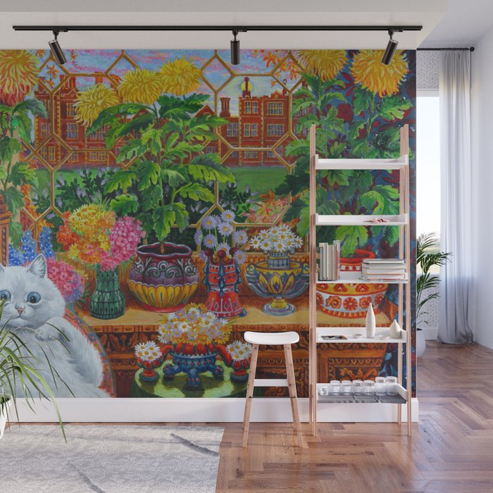 'Master of Cat College' Vintage Cat Art by Louis Wain Wall Mural Gallery Image 1