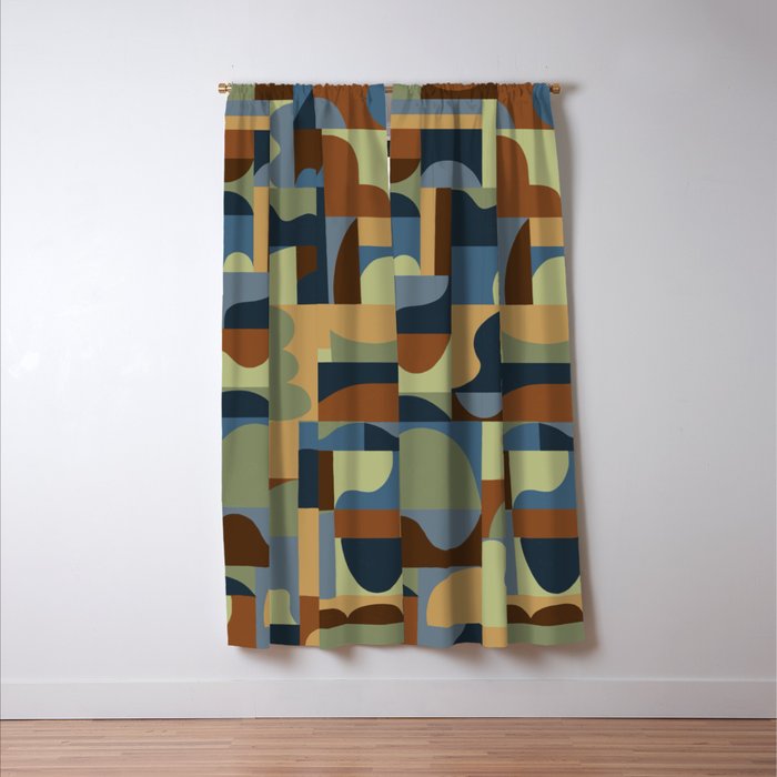 Geometric mosaic Window Curtain Gallery Image 3