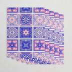 Talavera Mexican Tile - Pink & Periwinkle Palette Wrapping Paper Gallery Image 3