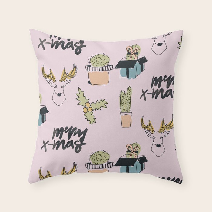 Christmas Cactus Throw Pillow Gallery Image 6