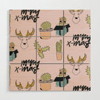 Christmas Cactus Wood Wall Art Gallery Image 1