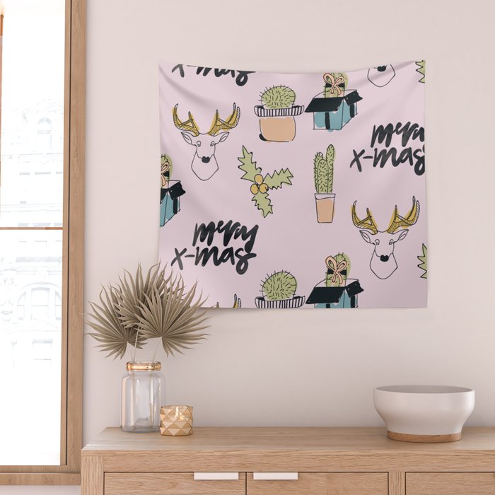 Christmas Cactus Wall Tapestry Gallery Image 2