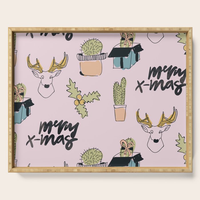 Christmas Cactus Serving Tray Gallery Image 1