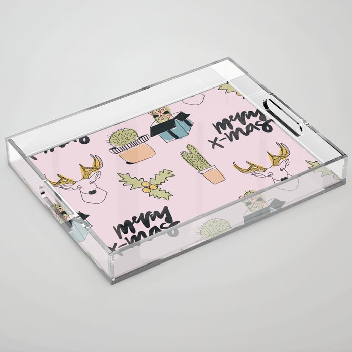 Christmas Cactus Acrylic Tray Gallery Image 1