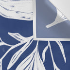 White on dark blue minimalistic modern floral art Wall Tapestry Gallery Image 3