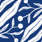 White on dark blue minimalistic modern floral art Coffee Mug Gallery Image 2