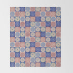 Retro Flowers Check Pattern XIII Throw Blanket Gallery Image 2