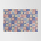 Retro Flowers Check Pattern XIII Rug Gallery Image 2