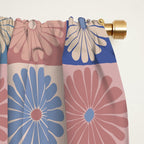 Retro Flowers Check Pattern XIII Window Curtain Gallery Image 2