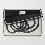 Mid Century Modern Minimalist Abstract Art Brush Strokes Black & White Ink Art Spiral Circles Laptop Sleeve Gallery Image 2