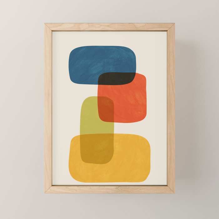 Colorful Stones Yellow Orange Blue Green Mini Art Print Gallery Image 1