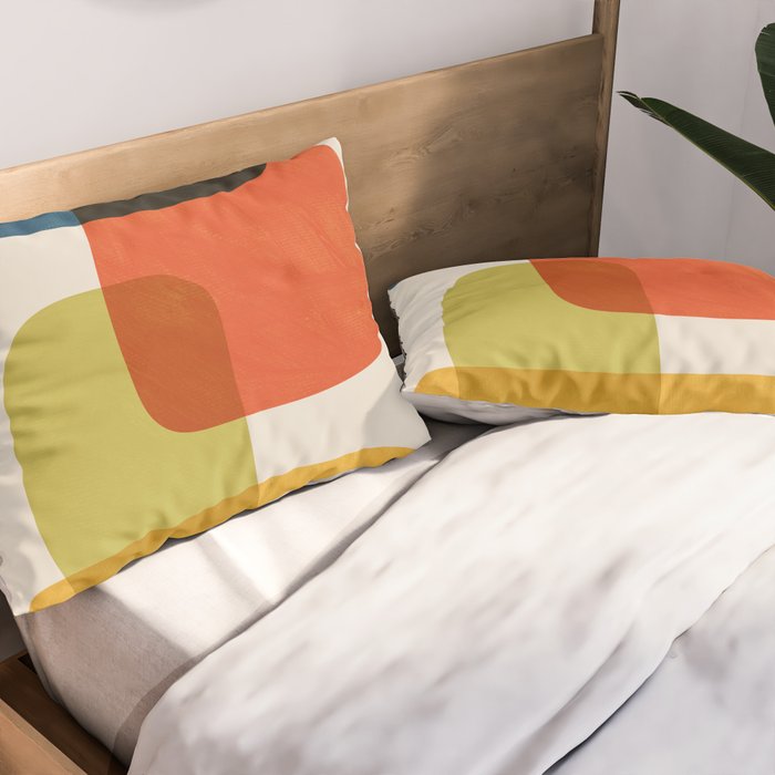 Colorful Stones Yellow Orange Blue Green Pillow Sham Gallery Image 2