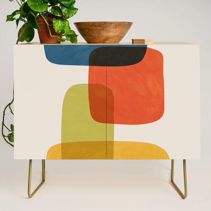 Colorful Stones Yellow Orange Blue Green Credenza Gallery Image 1