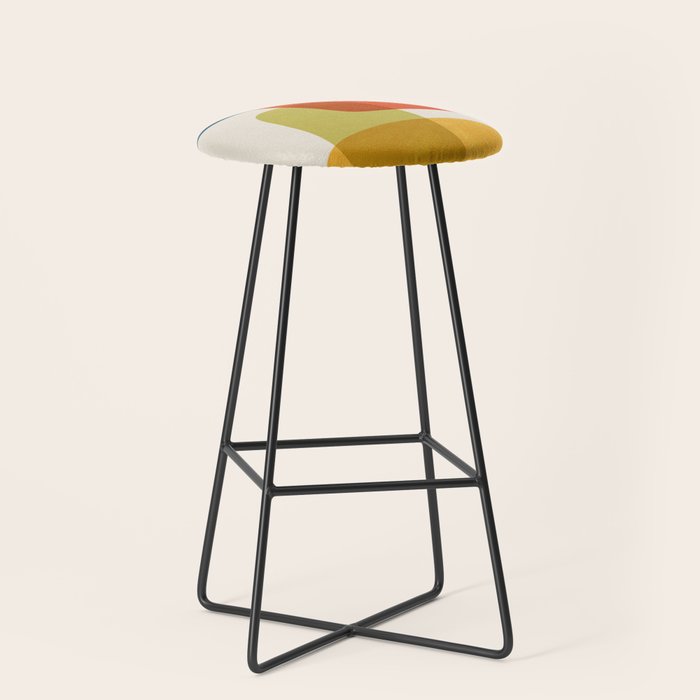 Colorful Stones Yellow Orange Blue Green Stool Gallery Image 1