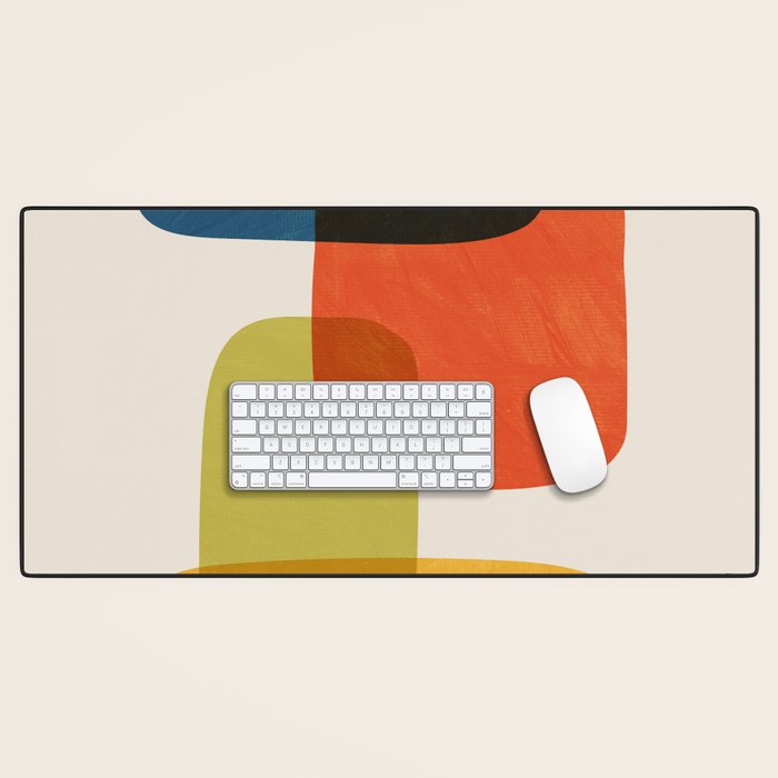 Colorful Stones Yellow Orange Blue Green Desk Mat Gallery Image 1