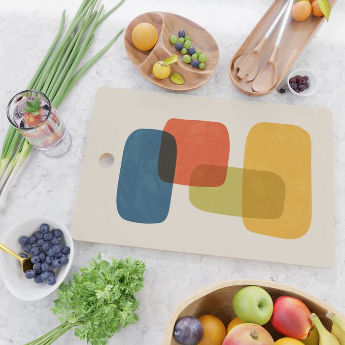 Colorful Stones Yellow Orange Blue Green Cutting Board Gallery Image 2