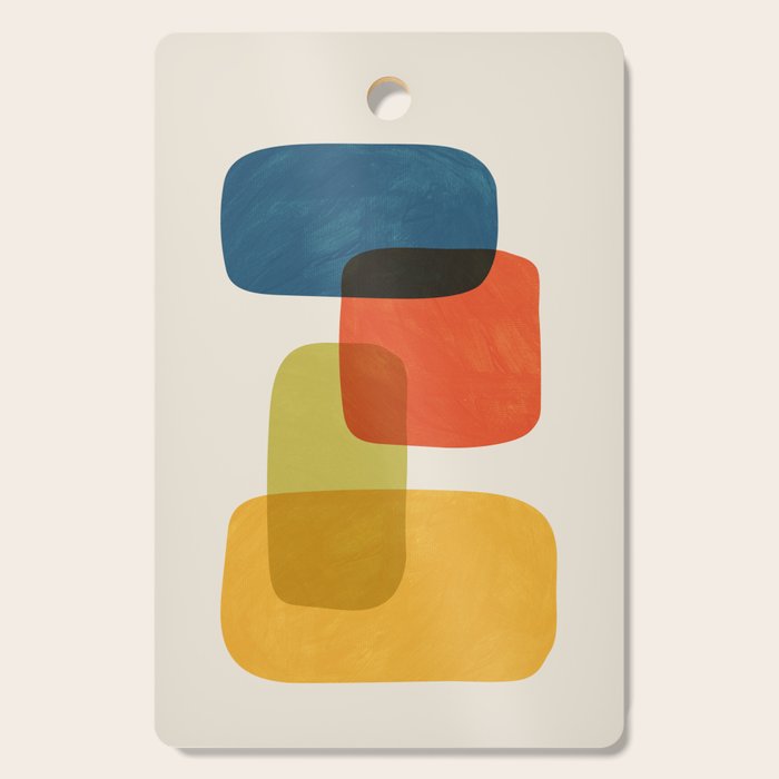 Colorful Stones Yellow Orange Blue Green Cutting Board Gallery Image 1