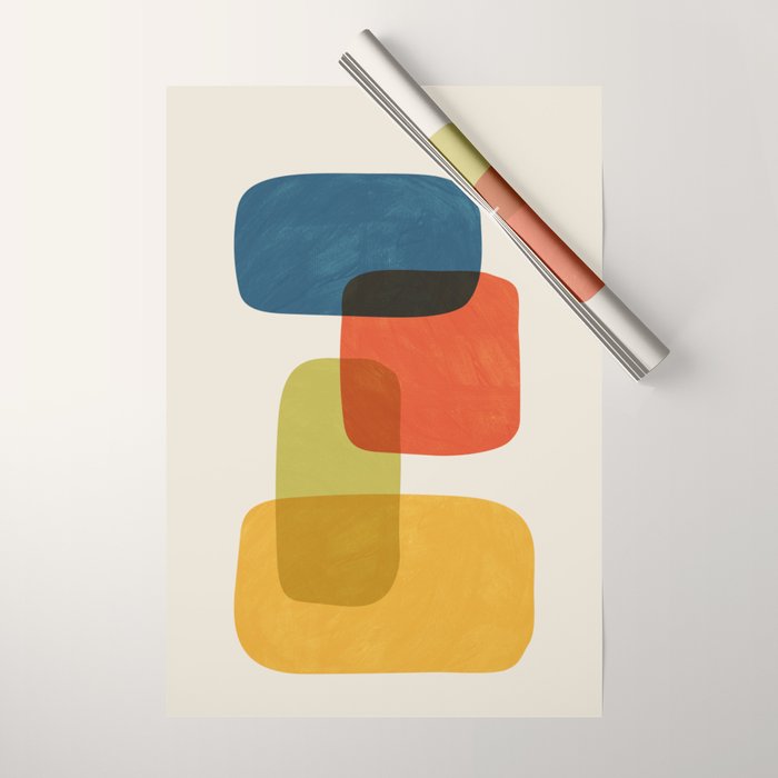 Colorful Stones Yellow Orange Blue Green Wrapping Paper Gallery Image 1